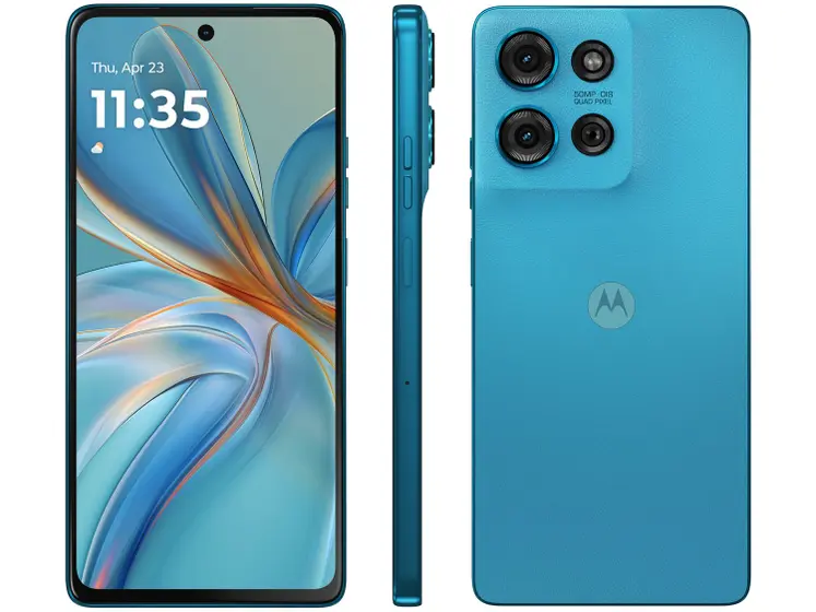 Smartphone Motorola Moto G75 256GB Azul 5G 8GB RAM 6,8" Câm. Dupla Selfie 16MP